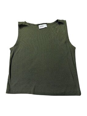 Chicos Design Women's Olive Green Tank Top Size XL 100% Cotton Sleeveless